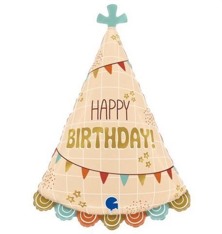 Кулька фольгована Ковпачок Happy Birthday 45*66см 8050195722500 фото