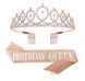 Набор Корона + Лента Birthday Queen на день рождения розовое золото 29015337 фото 1