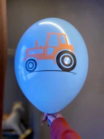 Кулька латексна з малюнком Трактор з гелієм 30см belbal 26344445434 фото
