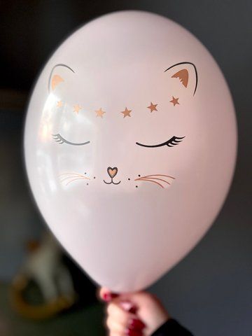 Кулька латексна з малюнком Котик з гелієм 30см BelBal 23143423242 фото