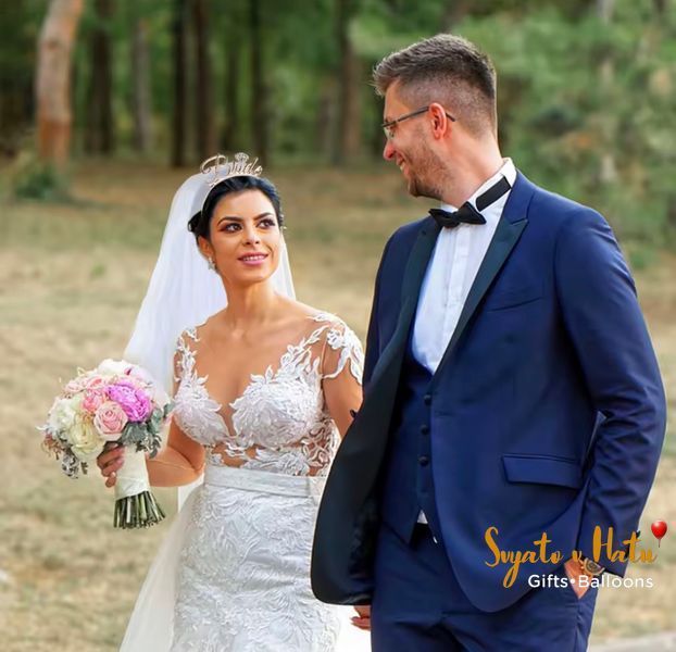 Фата з обручем BRIDE рожеве золото для дівич вечору 345345345345 фото