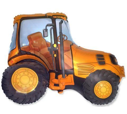 Шарик фольгированный Трактор желтый с гелием 75*94см Flexmetal 533121211 фото