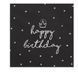 Салфетки ко дню рождения Happy Birthday черные 20шт 5902230750678 фото 1