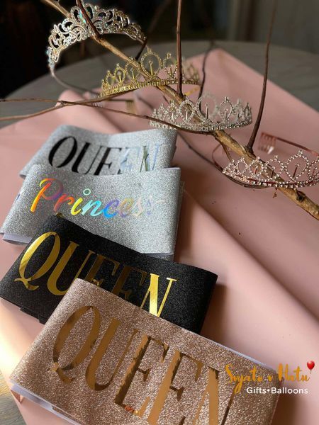 Лента Birthday Prinses глитерная серебро для день рождения 29013908 фото