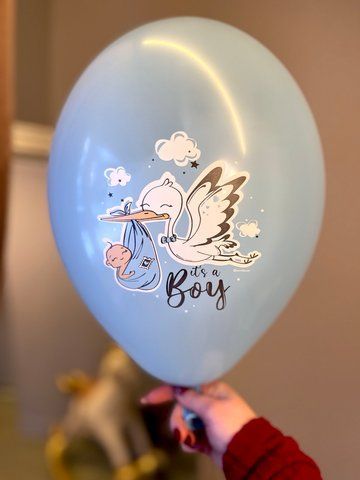 Кулька латексна з малюнком It`s a Boy з гелієм 30см BelBal 334464634 фото